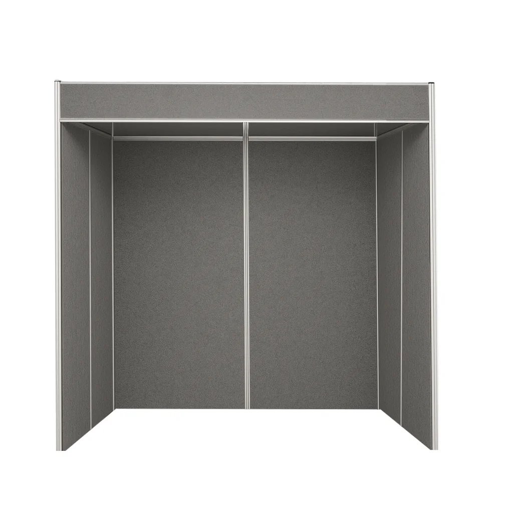 2m x 2m compact shell scheme with facia front view