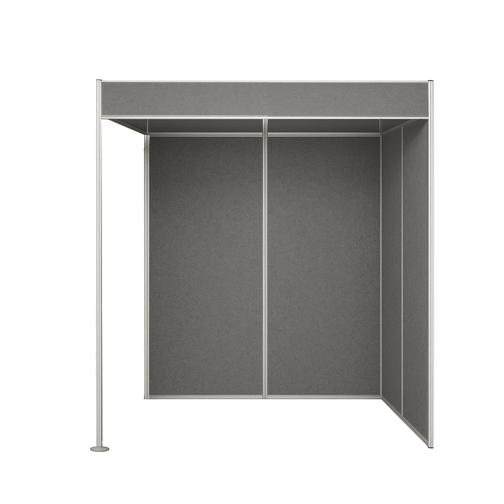 2m x 2m corner shell scheme with facia​ front view