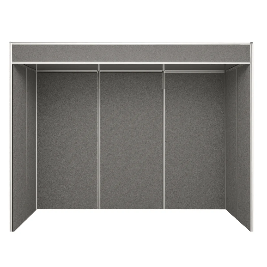 3m x 2m shell scheme with facia front view